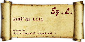 Szögi Lili névjegykártya